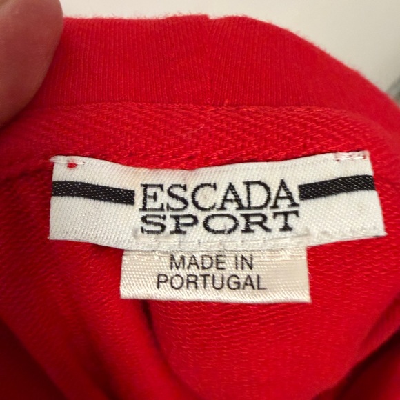 Escada Vibrant Luxury Red Pullover Hoodie XL New no Tags - Picture 10 of 12
